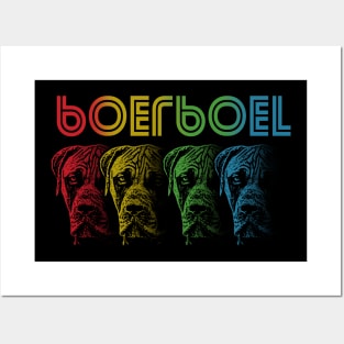 Cool Retro Groovy Boerboel Dog Posters and Art